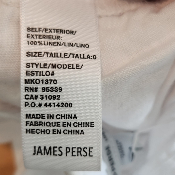 New James Perse White Linen Drape Pant - Picture 5 of 8